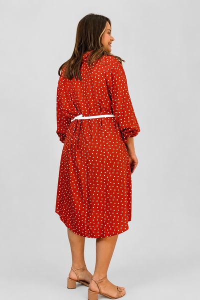 Chemise em Viscolinho Moda Poá Estilo Italiana Florença
