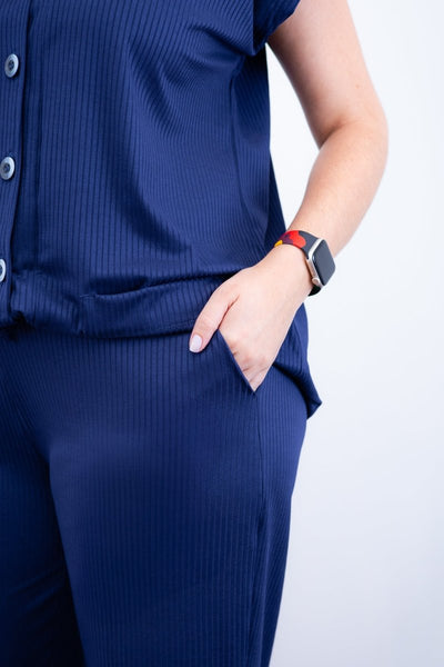 Conjunto Itália - Em Malha Canelada com Colete de Botões e Calça Pantalona - Naguirre Shop