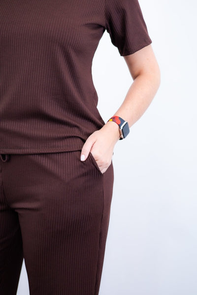 Conjunto Patrícia - Malha Canelada Gola V Pantalona - Naguirre Shop