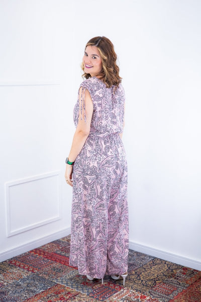 Macacão Caribe - Pantalona em Crepe com Decote V - Naguirre Shop