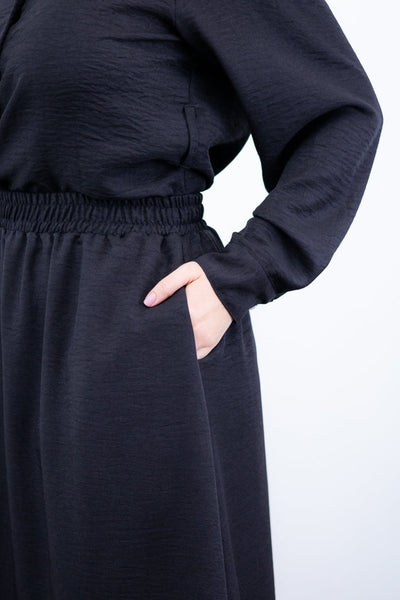 Saia Longa Bárbara - Com Bolsos Laterais em Linho Light - Naguirre Shop