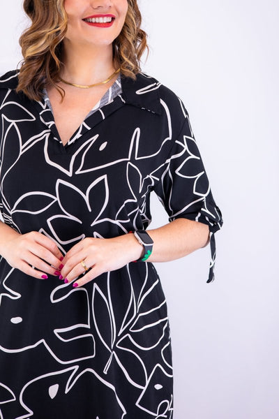 Vestido Bruna - Chemise Midi Gola V em Viscolinho - Naguirre Shop