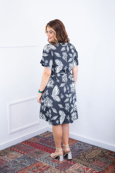 Vestido Letícia – Midi com Gola V em Malha Confort Deluxe - Naguirre Shop