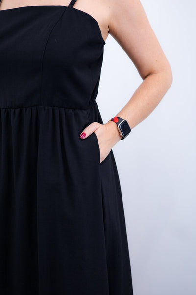 Vestido Longo Luísa – Alça Ajustável em Viscose Marrant com Fenda Lateral - Naguirre Shop