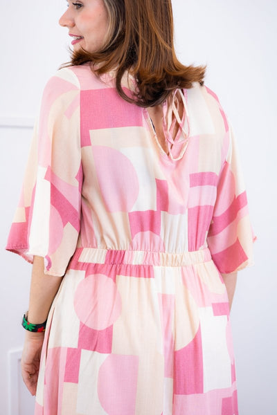 Vestido Luciana – Longuete em Viscolinho com Mangas Amplas e Bolsos - Naguirre Shop