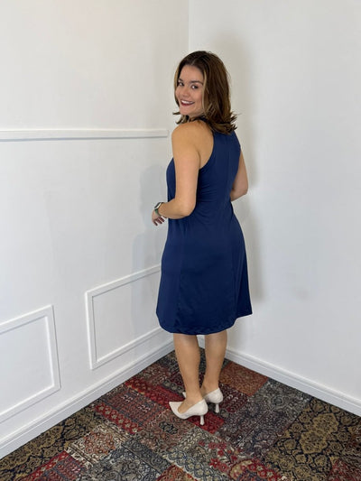 Vestido Mila – Malha Confort Midi com Alça Nadador - Naguirre Shop