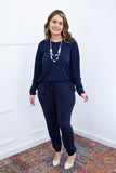 Conjunto Copenhaguen - Lãzinha Gola Redonda Calça Jogger Com Bolsos