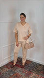 Conjunto Flórida - Malha Confort Calça e Blusa de Gola V