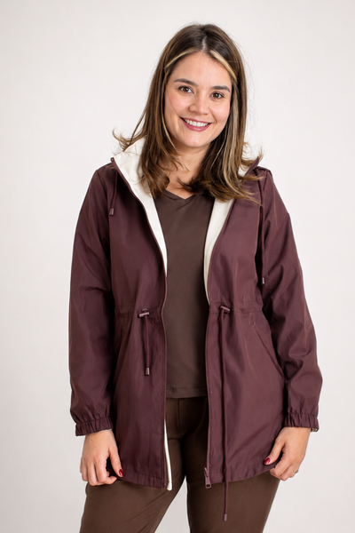 Parka Dupla Face Soft Touch Premium com Capuz