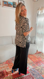 Conjunto Malha Fria Calça Pantalona e Blusa de Gola Redonda Marbela