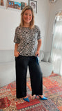 Conjunto Malha Fria Calça Pantalona e Blusa de Gola Redonda Marbela