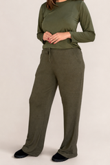 Calça Aspen - Pantalona com Bolsos Faca em Lãzinha Premium
