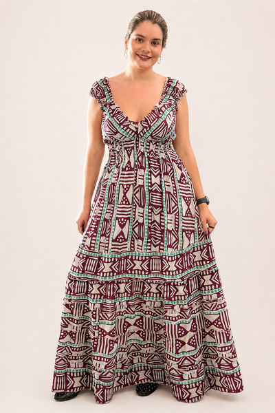 Vestido Longo Ciganinha com Lastex Estilo Boho Bali
