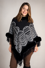 Poncho Andes com Pelúcia e Franjas