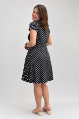 Vestido Mirela Midi Evasê com Manga Curta