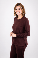 Blusa Marina - Manga Longa em Lãzinha com Gola Redonda