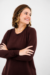 Blusa Marina - Manga Longa em Lãzinha com Gola Redonda