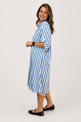 Chemise em Viscolinho Listrada Estilo Resort Roma