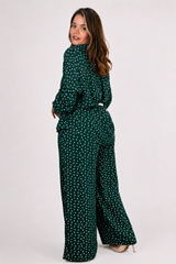 Conjunto em Viscolinho com Calça Pantalona e Camisa Moda Italiana Toscana