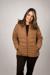 Casaco Puffer com Capuz Peluciado