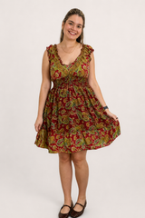 Vestido Midi Ciganinha com Lastex Estilo Boho Zanzíbar