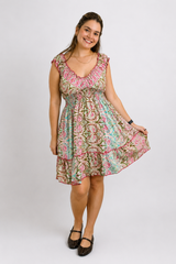 Vestido Midi Ciganinha com Lastex Estilo Boho Zanzíbar