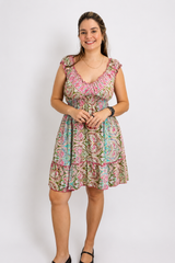 Vestido Midi Ciganinha com Lastex Estilo Boho Zanzíbar