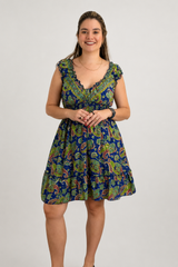 Vestido Midi Ciganinha com Lastex Estilo Boho Zanzíbar