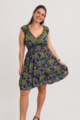 Vestido Midi Ciganinha com Lastex Estilo Boho Zanzíbar