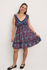 Vestido Midi Ciganinha com Lastex Estilo Boho Zanzíbar