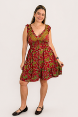 Vestido Midi Ciganinha com Lastex Estilo Boho Zanzíbar