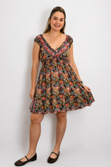 Vestido Midi Ciganinha com Lastex Estilo Boho Zanzíbar