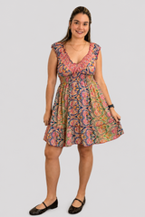 Vestido Midi Ciganinha com Lastex Estilo Boho Zanzíbar