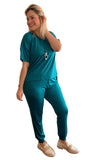 Conjunto Malha Fria Calça e Blusa de Gola V Flórida