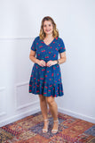 Vestido com Babado Gola V e Manga Curta Verona BF