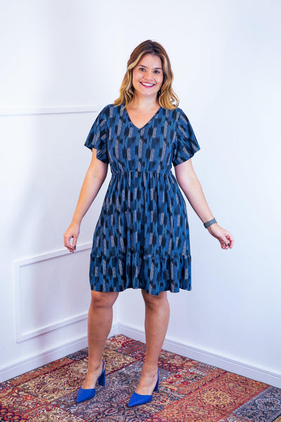 Vestido Duas Marias Decote V Manga Japonesa em Malha Confort Amanda