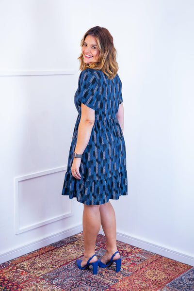 Vestido Duas Marias Decote V Manga Japonesa em Malha Confort Amanda