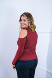 Blusa Malha Canelada com Recortes nos Ombros - Amelie