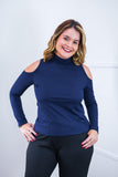 Blusa Malha Canelada com Recortes nos Ombros - Amelie