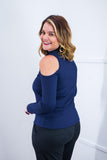 Blusa Malha Canelada com Recortes nos Ombros - Amelie