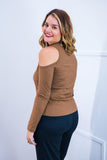 Blusa Malha Canelada com Recortes nos Ombros - Amelie