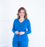 Blusa Gola V de Manga Longa Lãzinha Paula