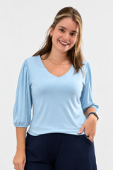 Blusa Luana - Gola V em Viscolycra
