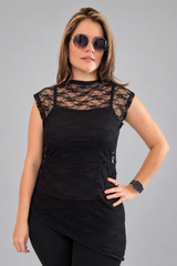 Blusa Assimétrica em Renda Cannes