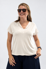 Blusa Ágata - Decote V Bobo em Viscolycra