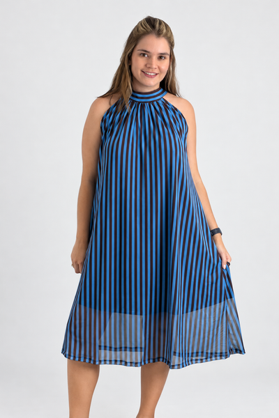 Vestido Saint Tropez Midi Frente Única - Estilo Riviera Francesa em Tule