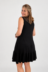 Vestido Provence Evasê com Gola Padre em Viscolycra