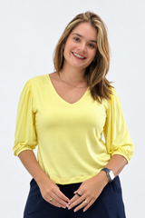 Blusa Luana - Gola V em Viscolycra