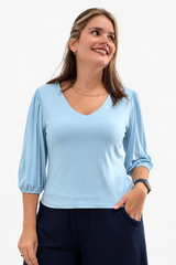 Blusa Luana - Gola V em Viscolycra