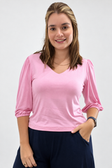 Blusa Luana - Gola V em Viscolycra